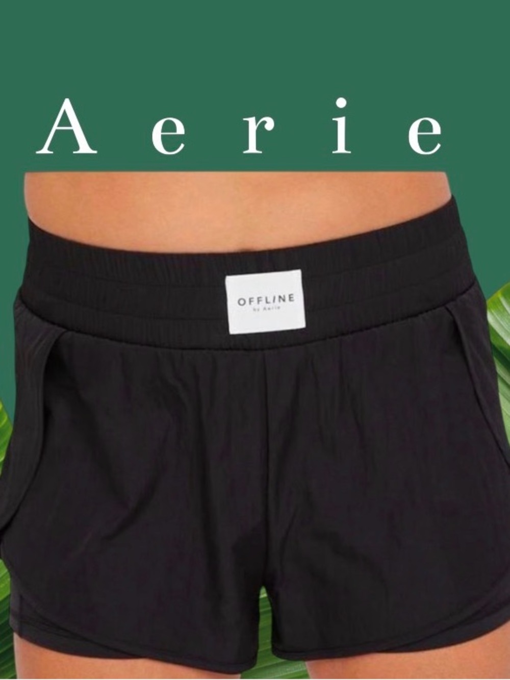 OFFLINE BY Aerie the HUGGER BLACK SHORTS WOMEN’s size SMALL